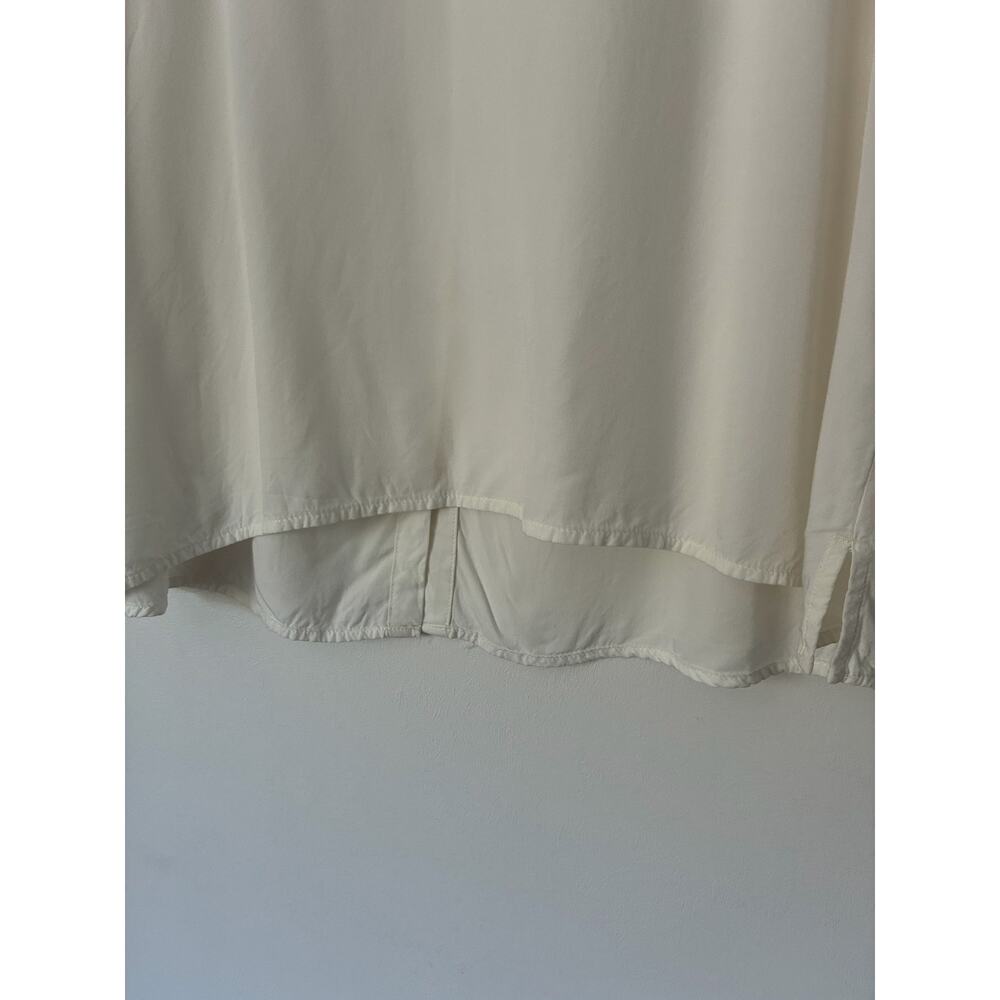 J. Jill White Lightweight Boatneck 3/4 Sleeve Button Black Closure Blouse Sz LP - Picture 4 of 11